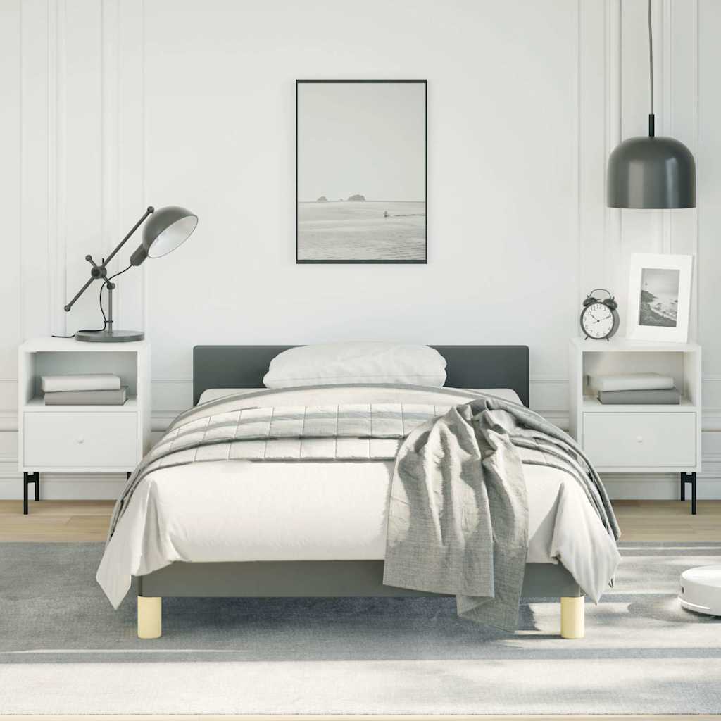 vidaXL Bed Frame with Headboard Dark Gray 39.4x79.9 Twin XL Fabric