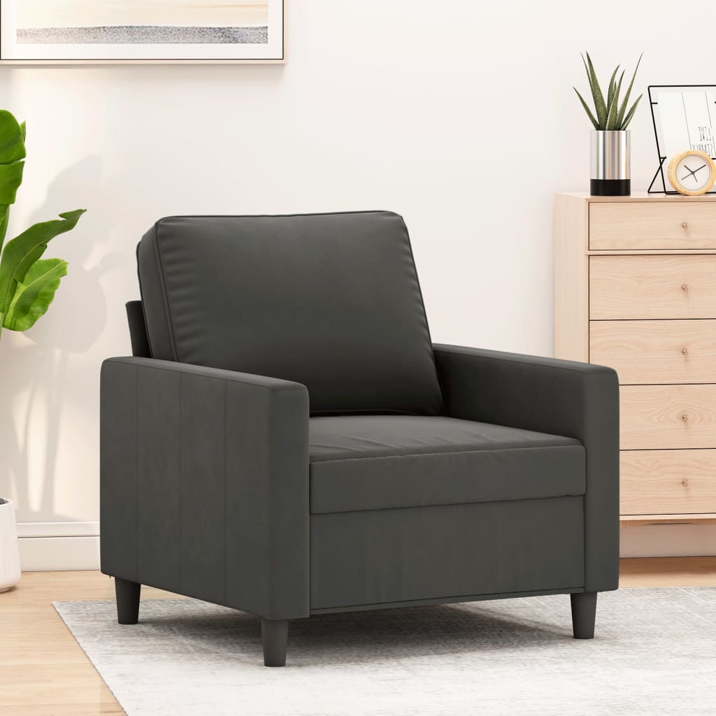 vidaXL Sofa Chair Dark Gray 23.6 Velvet