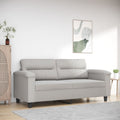 vidaXL 2-Seater Sofa Light Gray 55.1 Microfiber Fabric