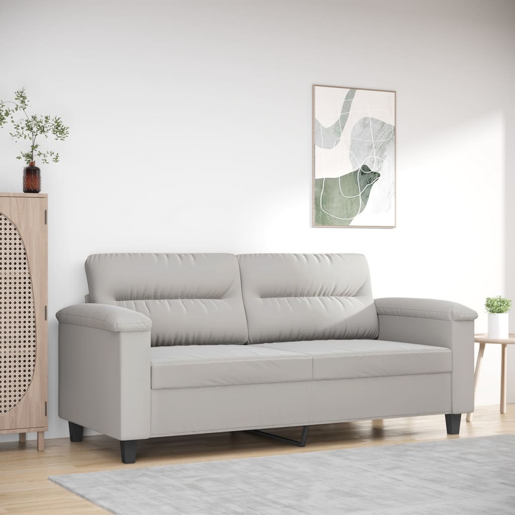 vidaXL 2-Seater Sofa Light Gray 55.1 Microfiber Fabric