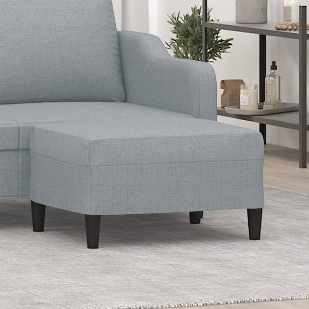vidaXL Footstool Light Gray 27.6''x21.7''x16.1'' Fabric