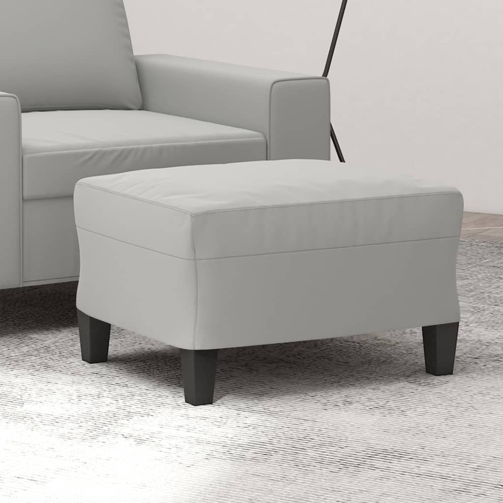 vidaXL Footstool Light Gray 23.6x19.7x16.1 Microfiber Fabric