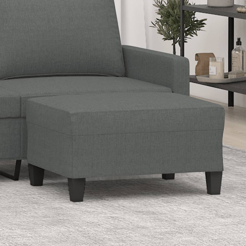 vidaXL Footstool Dark Gray 27.6x21.7x16.1 Fabric
