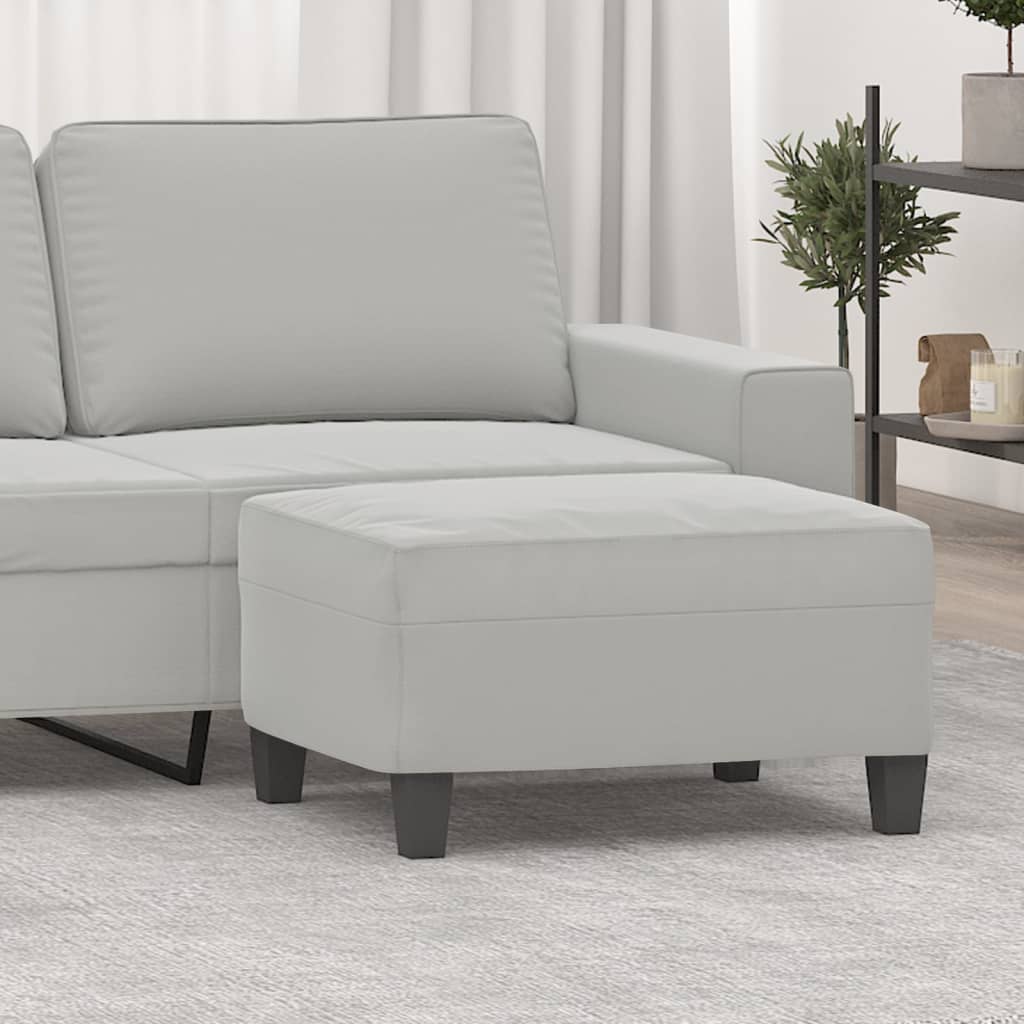 vidaXL Footstool Light Gray 27.6x21.7x16.1 Microfiber Fabric