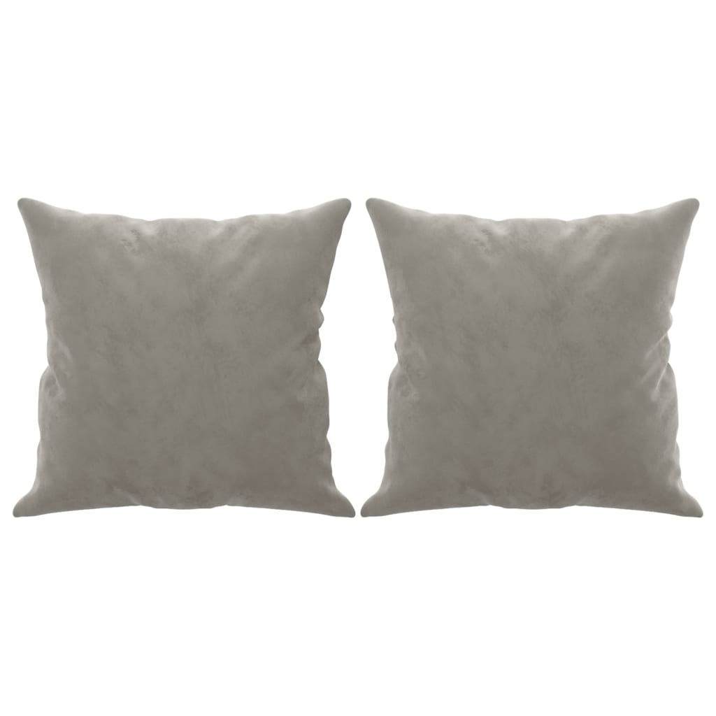 Throw Pillows 2 Pcs Light Gray 15.7&quot;X15.7&quot; Velvet