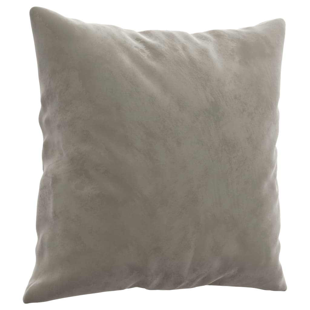 Throw Pillows 2 Pcs Light Gray 15.7&quot;X15.7&quot; Velvet