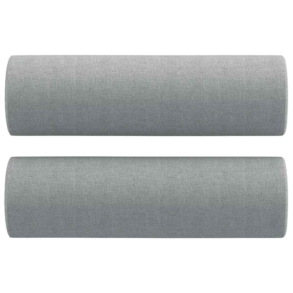 Vidaxl Throw Pillows Set Of 2, Light Gray Fabric Bolster Pillows - Comfortable, Durable & Removable Cover, 5.9"X19.7" Size For Living Room, Bedroom, Lounge Area, Office