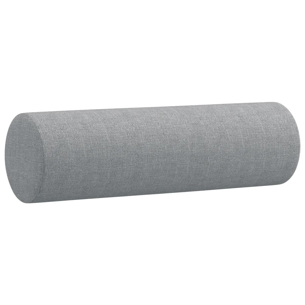 Vidaxl Throw Pillows Set Of 2, Light Gray Fabric Bolster Pillows - Comfortable, Durable & Removable Cover, 5.9"X19.7" Size For Living Room, Bedroom, Lounge Area, Office