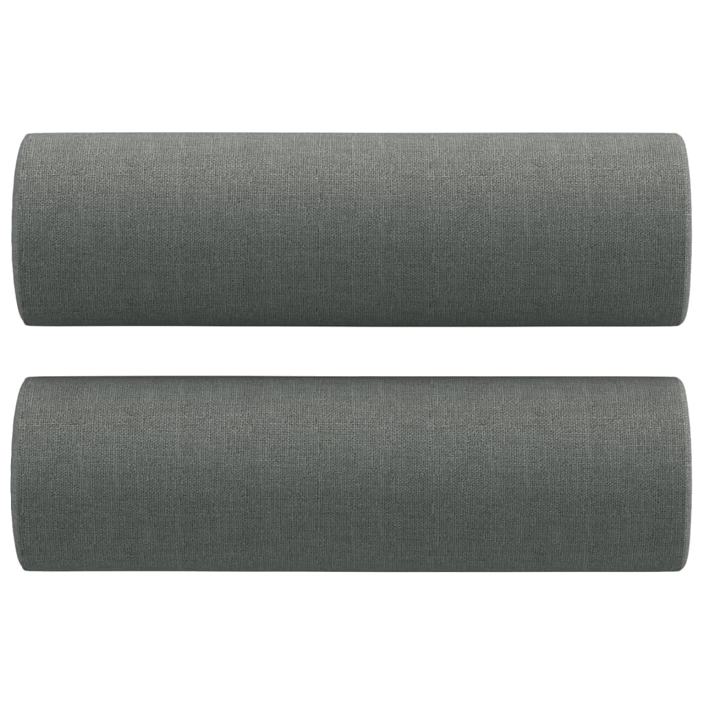 Vidaxl Dark Gray Fabric Throw Pillows - 2 Pcs Cylindrical Bolster Cushions For Comfort, Versatility, And Style
