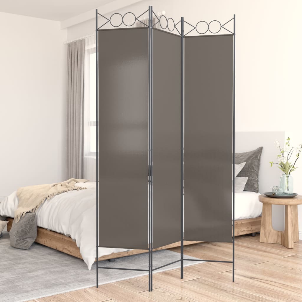 vidaXL 3-Panel Room Divider Anthracite 47.2x86.6 Fabric