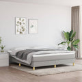 vidaXL Box Spring Bed Frame Light Gray 76x79.9 King Fabric