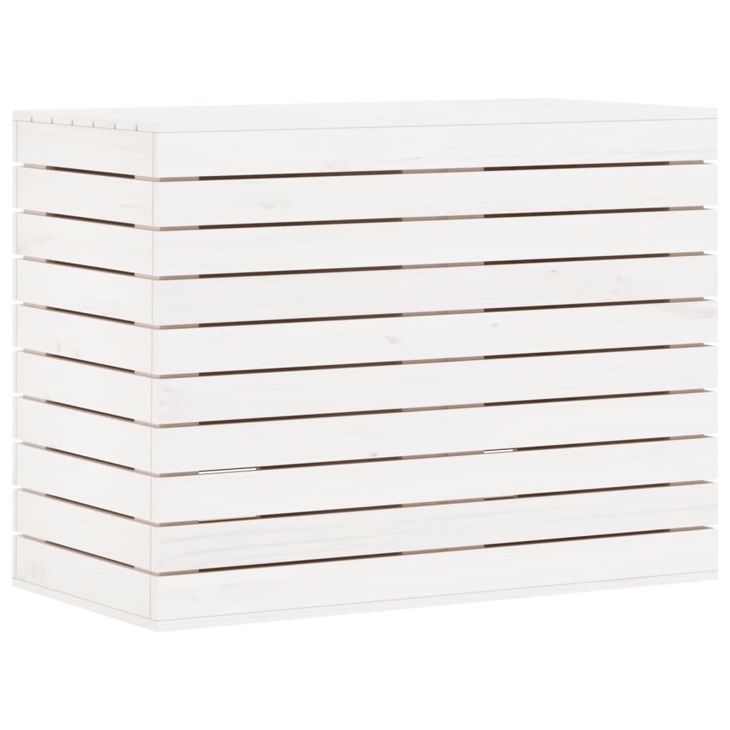 Vidaxl Laundry Basket, White Solid Pine, 88.5 X 44 X 66 Cm, 832320