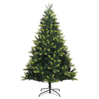 Vidaxl Artificial Hinged Christmas Tree With Stand - 59.1" - Lifelike Pe And Pvc Tips - Easy Assembly - Stable Metal Stand - Suitable For Indoor And Outdoor Use