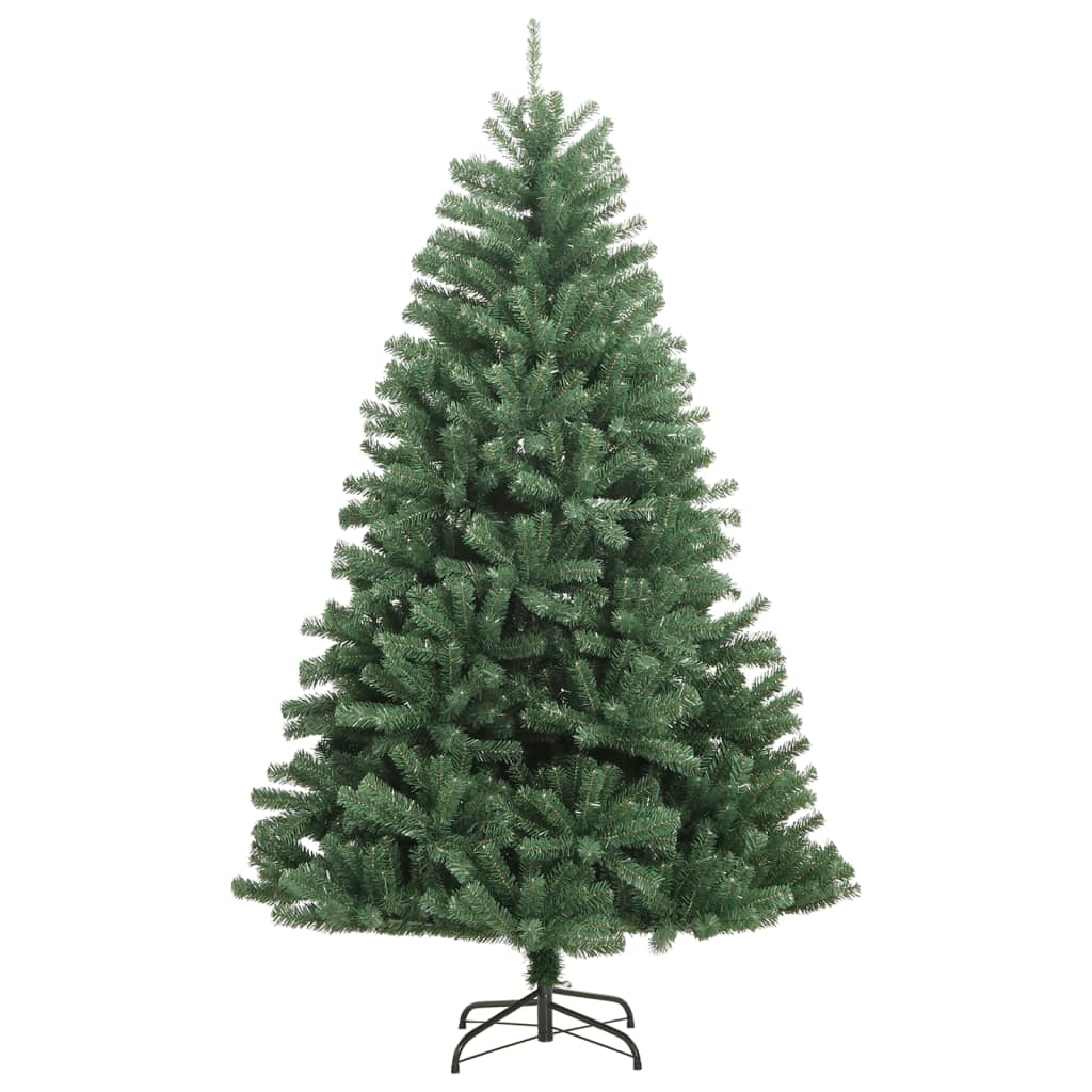 Vidaxl Artificial Hinged Christmas Tree - 47.2", Green With Sturdy Metal Stand - Realistic Pvc Tips - Easy Assembly - Use Indoors Or Sheltered Outdoors