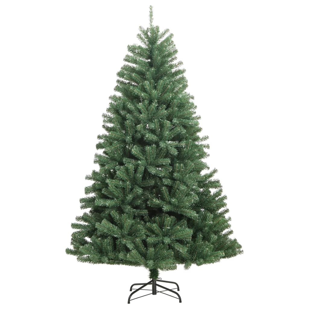 Vidaxl 59.1” Efficiently Hinged Christmas Tree With Stand - Lifelike Green Appearance – Pvc Tips – Sturdy Metal Stand – Economical & Reusable - Suitable For Indoor & Sheltered Outdoor Use