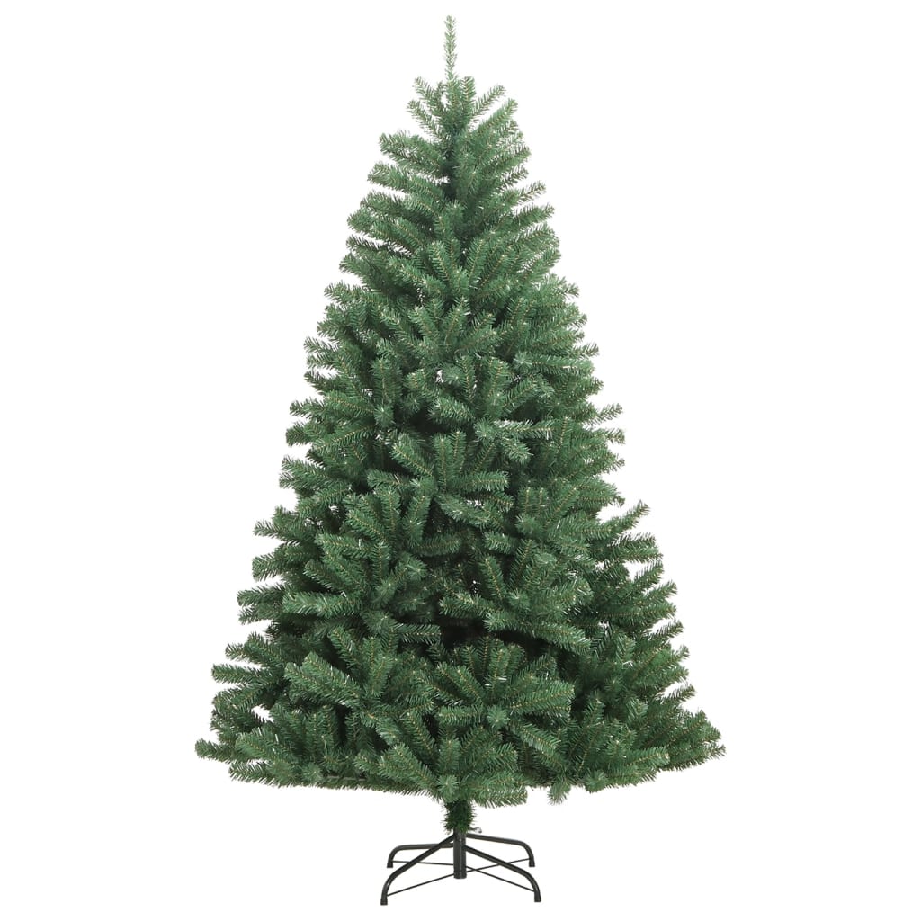 Vidaxl Artificial Hinged Christmas Tree, Lifelike Pvc Tips, Sturdy Metal Stand, Indoor And Sheltered Outdoor Use, Cost-Efficient Holiday Decor, Green, 70.9 Inches