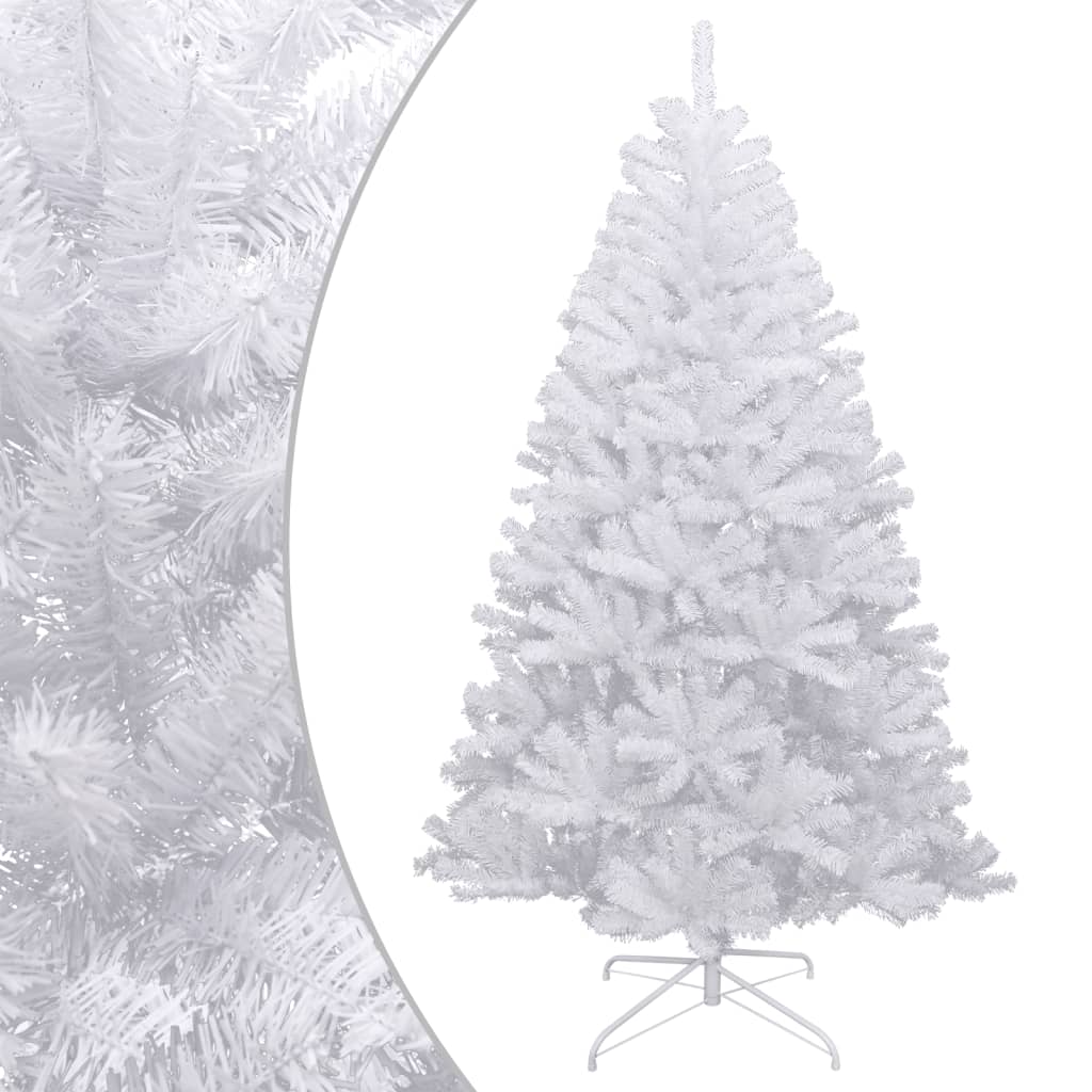 Vidaxl Flocked Artificial Christmas Tree With Hinged Design, Lifelike Pvc Tips, Sturdy Metal Stand - Reusable, Snow-Decorated Xmas Tree - 59.1" Height