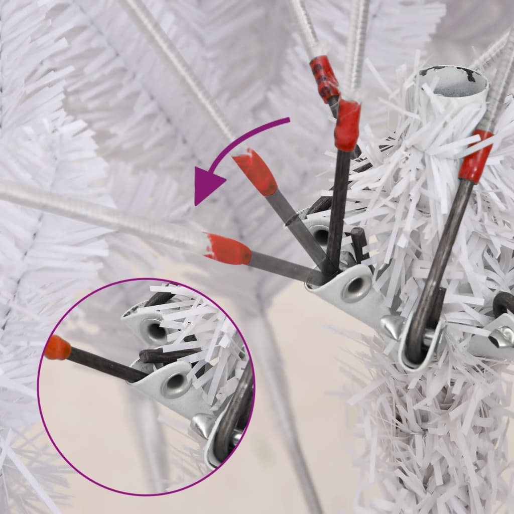 Vidaxl Artificial Hinged Christmas Tree | Snow-Flocked Design | Lifelike Pvc Tips | Hinged Construction | Sturdy Metal Stand | For Indoor And Outdoor Use | 70.9 Inches White