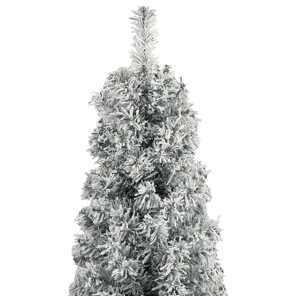Vidaxl Slim Christmas Tree With Stand 118.1" – Lifelike Pvc Design, Snow Flocked Artificial Christmas Tree With Metal Stand For Stability