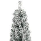 Vidaxl Slim Christmas Tree With Stand 118.1" – Lifelike Pvc Design, Snow Flocked Artificial Christmas Tree With Metal Stand For Stability