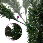 Vidaxl Artificial Hinged Christmas Tree With Berries And Cones - Reusable Holiday Decor With Stand - 47.2", Green And White