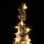 Vidaxl Artificial Christmas Tree - Lifelike Pvc Material With Flocked Snow Design - 8 Lighting Modes, Sturdy Metal Stand, 200 Warm White Leds And Usb Interface - Total Height 82.7"