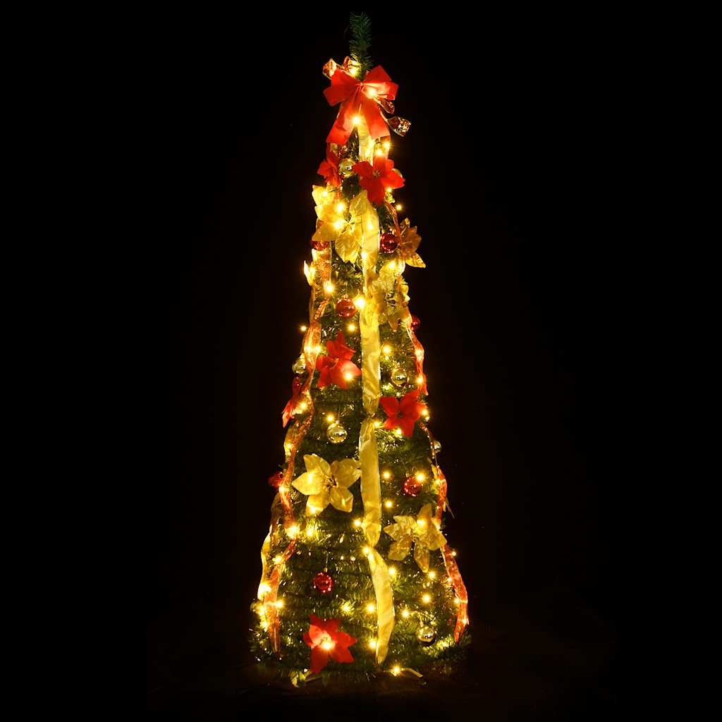 Christmas Tree Artificial Christmas Tree With Stand Pop-Up 100 Leds Green Vidaxl