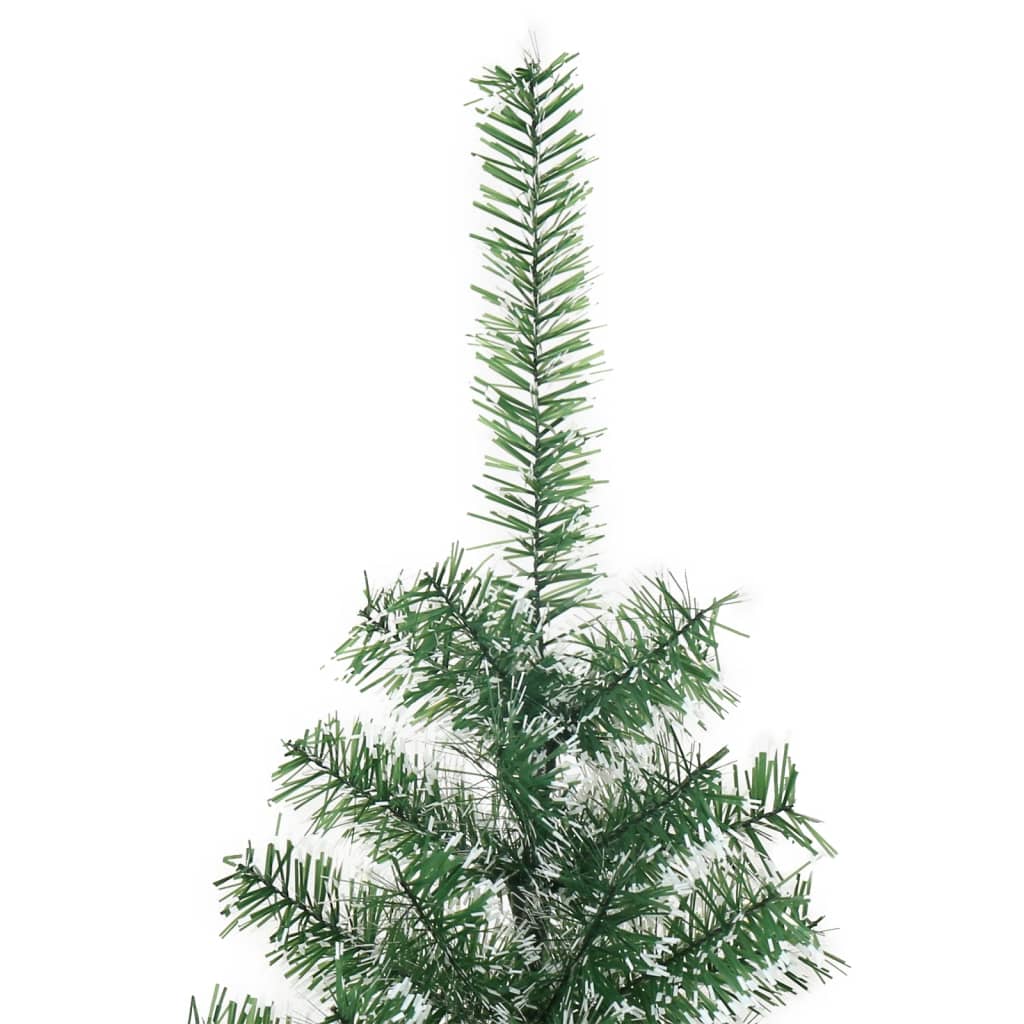 Vidaxl 47.2&quot; Artificial Christmas Tree With Flocked Snow - Realistic Pet Tips, Sturdy Metal Stand - Green, Recyclable, Cost-Effective, Indoor/Outdoor Use