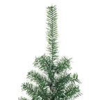 Vidaxl 59.1" Artificial Green Christmas Tree With Flocked Snow - Lifelike Green And White Pet Branches - Sturdy Metal Stand - Ideal For Indoor And Sheltered Outdoor Use