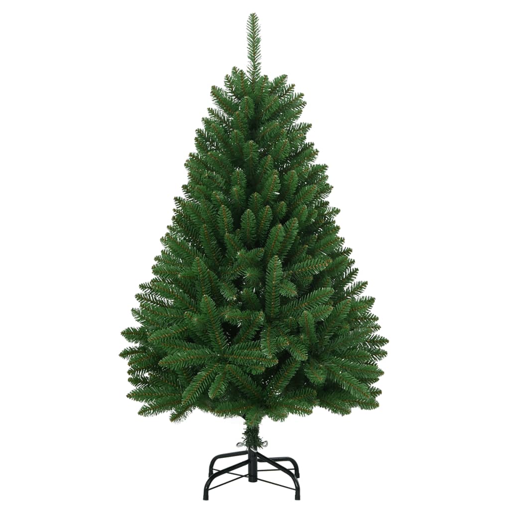 Vidaxl Green Artificial Hinged Christmas Tree With Stand - 47.2" Height, Lifelike Pvc Tips, Sturdy Metal Stand, Easy Assembly, Reusable Holiday Home Decor.