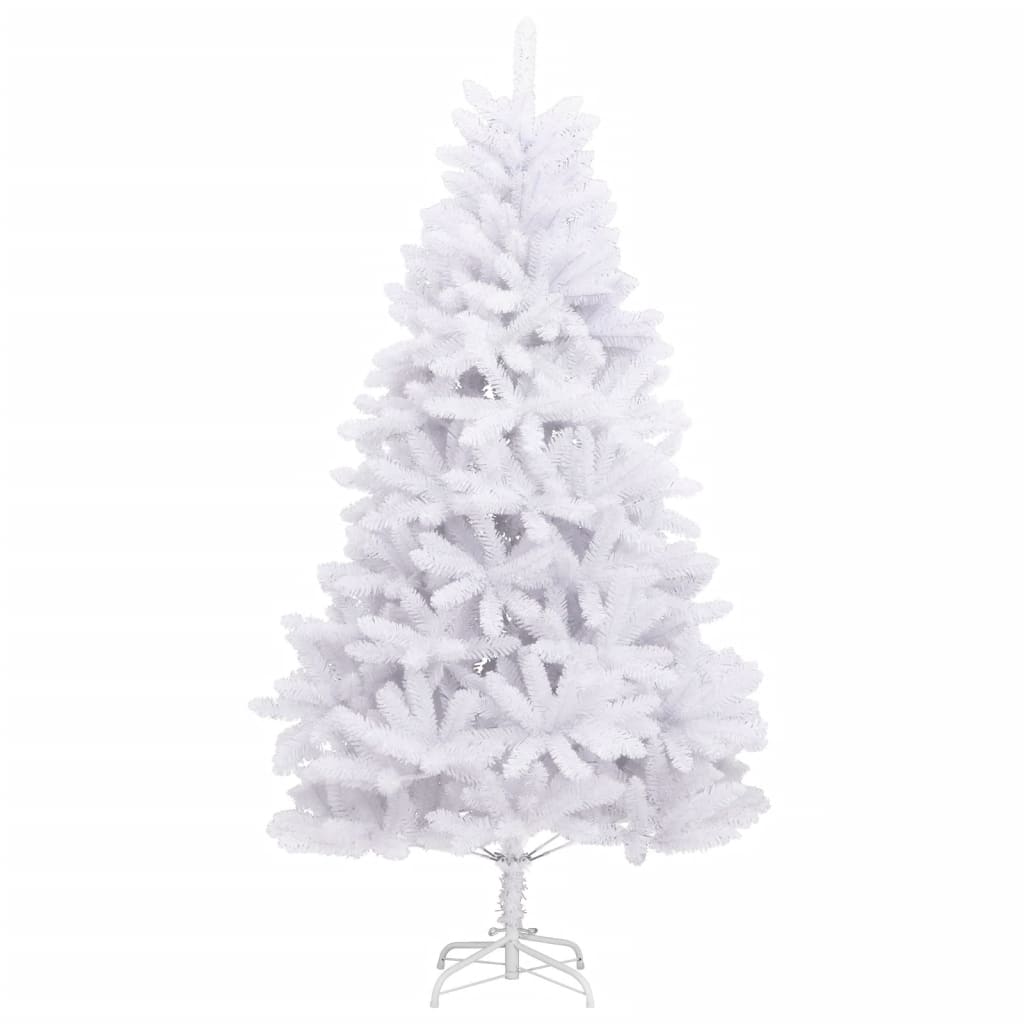 Vidaxl Modern-Style Artificial Hinged Christmas Tree - Lifelike Pvc Tips - Sturdy Metal Stand - White Color - Total Height: 70.9 Inches
