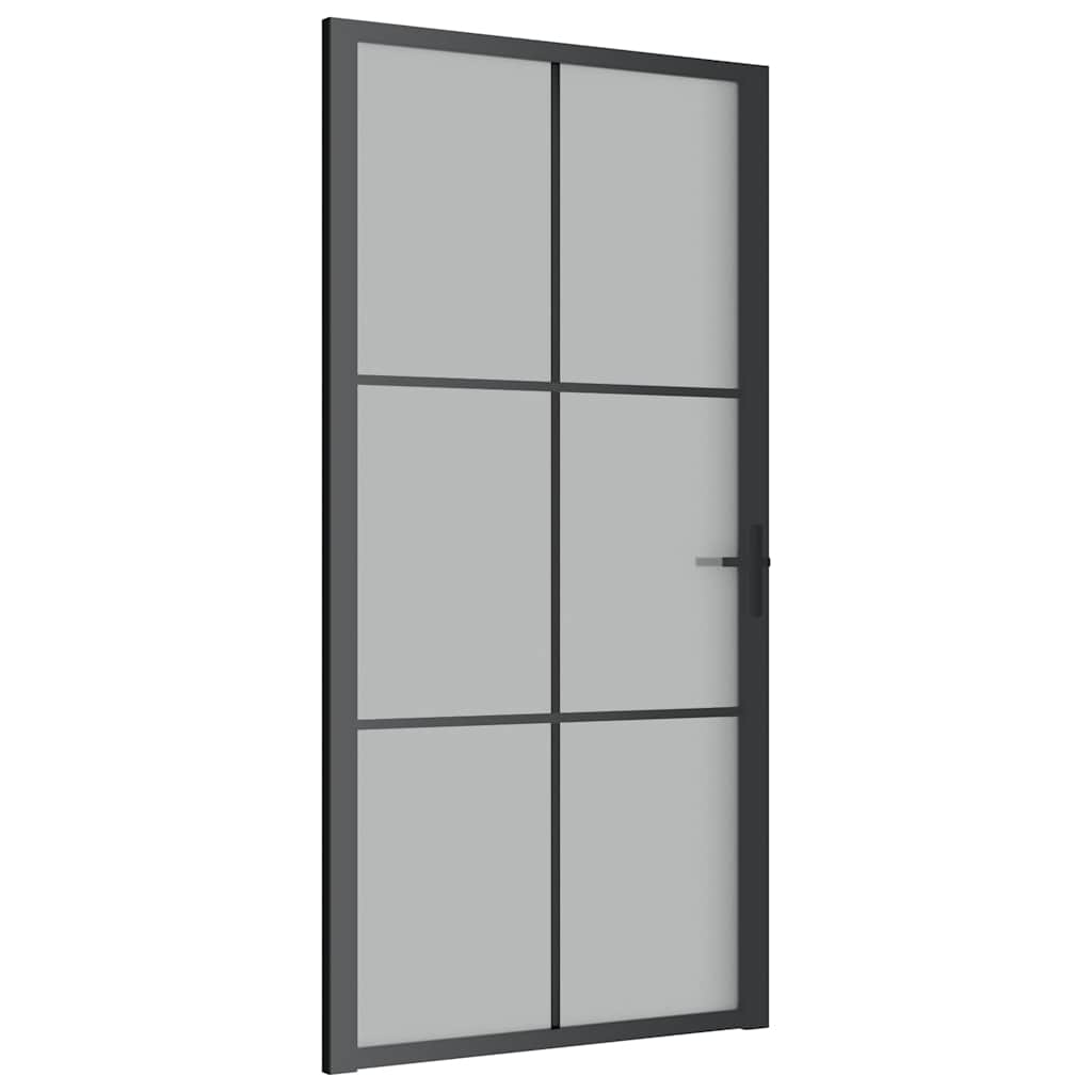 vidaXL Interior Door 40.4''x79.3'' Black Matt Glass and Aluminum