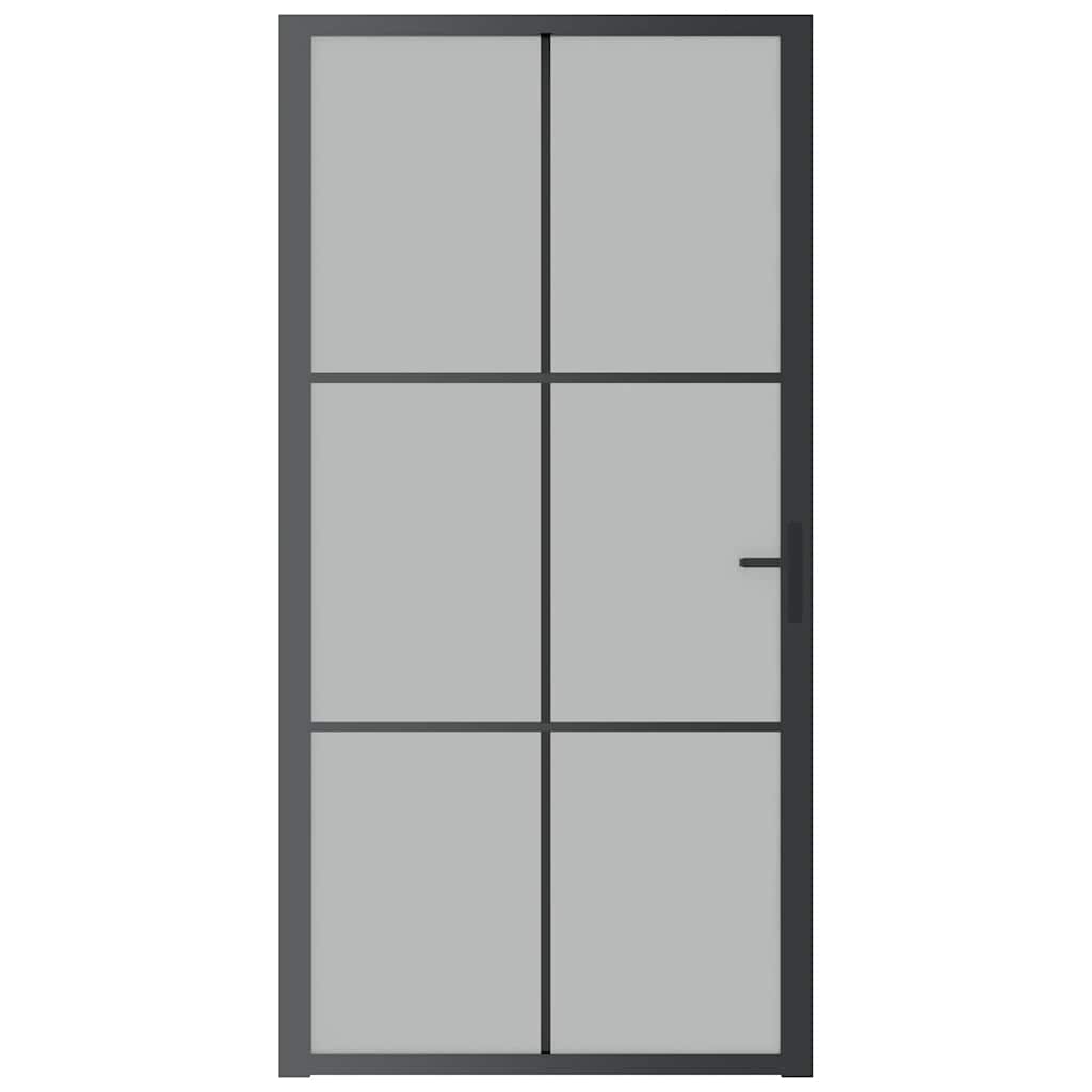 vidaXL Interior Door 40.4''x79.3'' Black Matt Glass and Aluminum