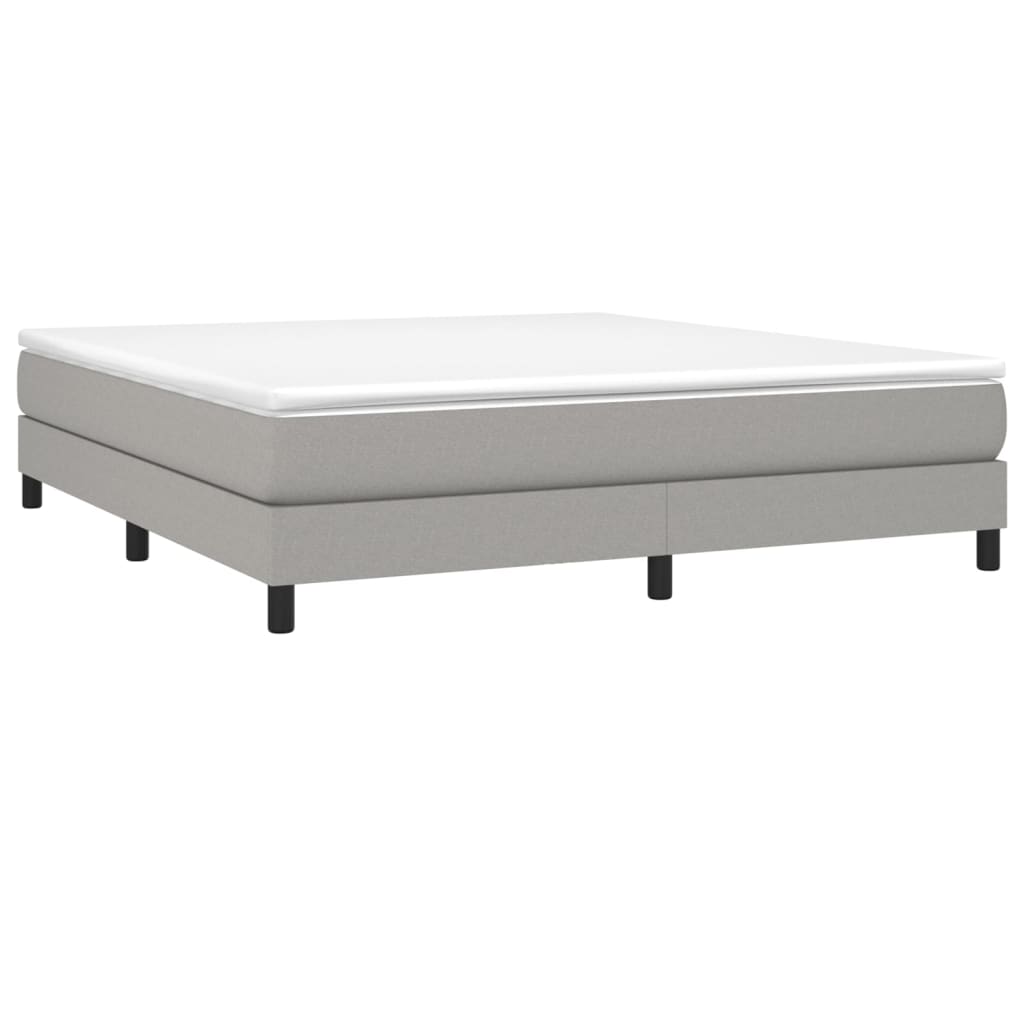 Vidaxl Bed Frame, Double Platform Bed With Mattress, Mattress Foundation Bed With Slats Support, Light Gray 72&quot;X83.9&quot; California King Fabric