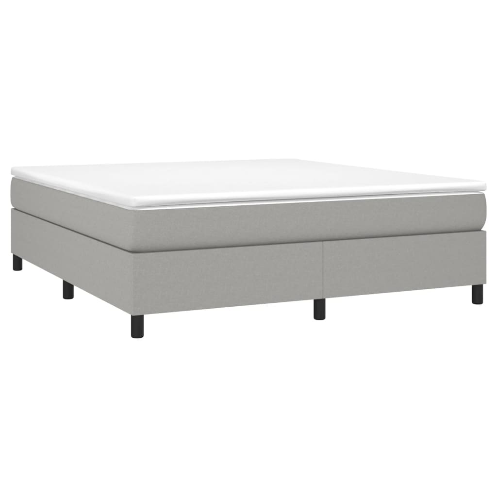 Vidaxl Box Spring Bed With Mattress Home Bedroom Mattress Pad Double Bed Frame Base Foam Topper Furniture Light Gray 72&quot;X83.9&quot; California King Fabric