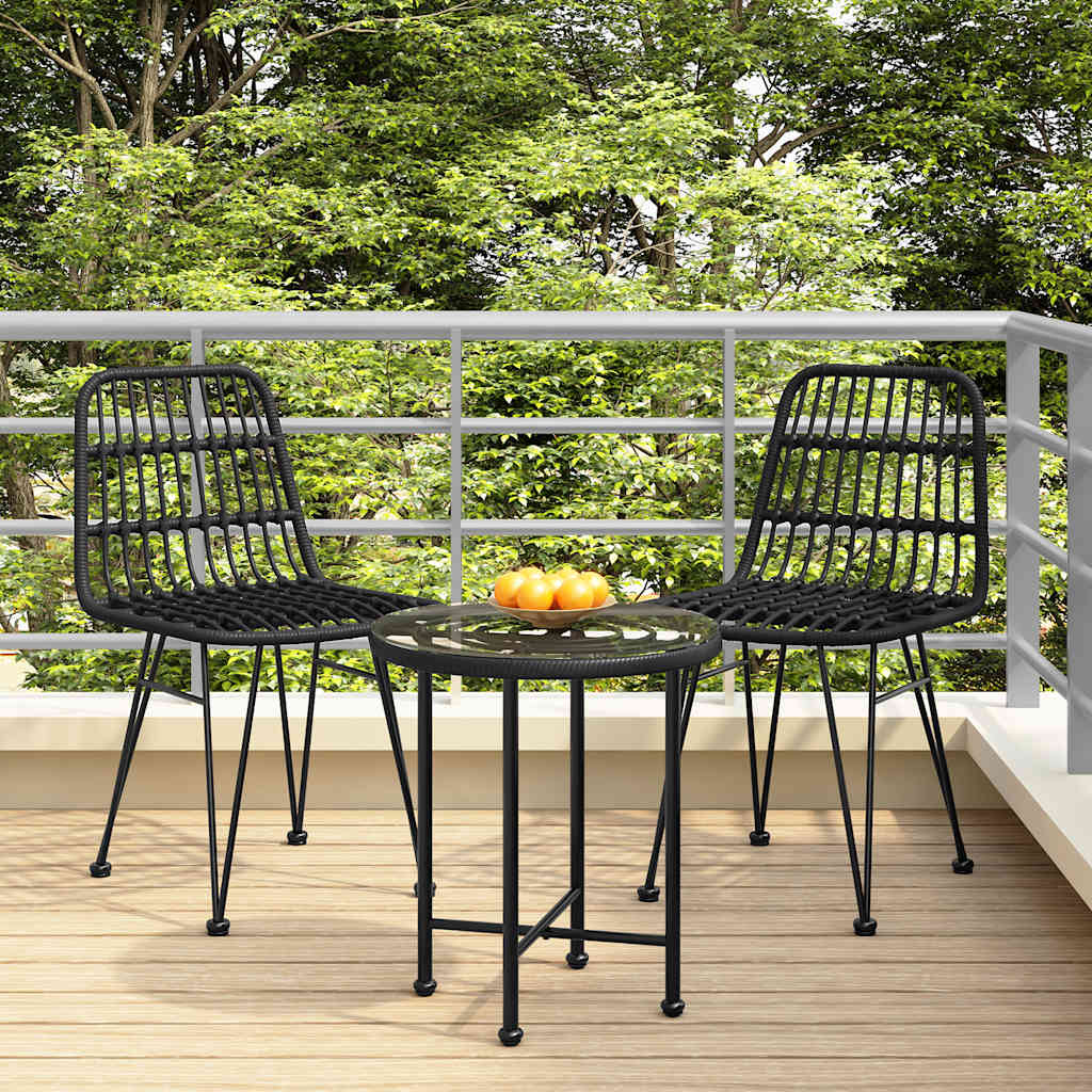 vidaXL Gartensthle 2 Stk. Schwarz 48x62x84 cm PE-Rattan