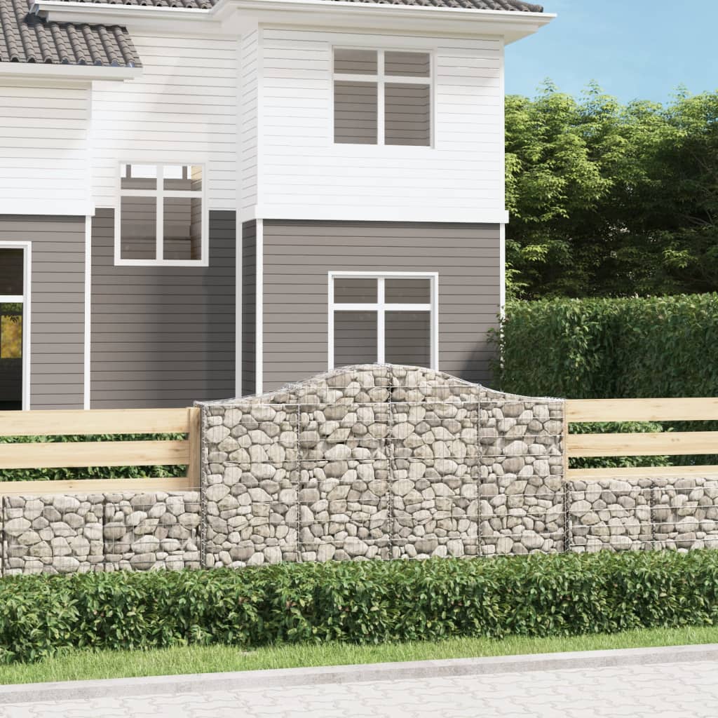 vidaXL Arched Gabion Baskets 15 pcs 78.7x11.8x47.2/55.1 Galvanized Iron