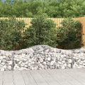 vidaXL Arched Gabion Baskets 3 pcs 78.7x19.7x23.6/31.5 Galvanized Iron