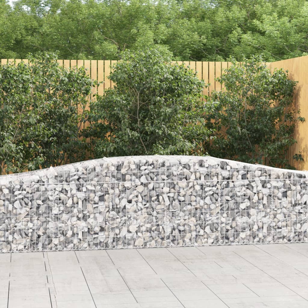 vidaXL Arched Gabion Baskets 2 pcs 157.5x19.7x23.6/31.5 Galvanized Iron