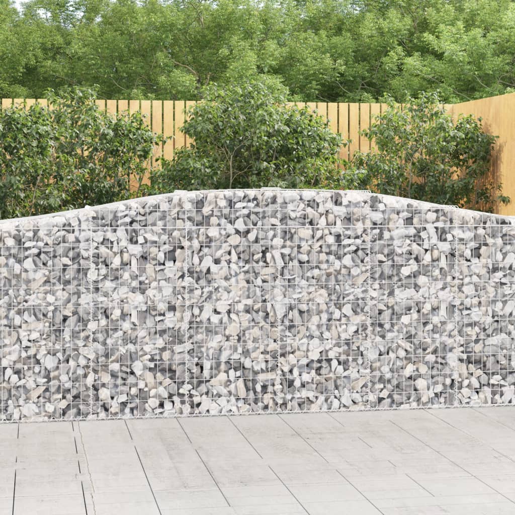 vidaXL Arched Gabion Baskets 4 pcs 157.5x19.7x39.447.2 Galvanized Iron
