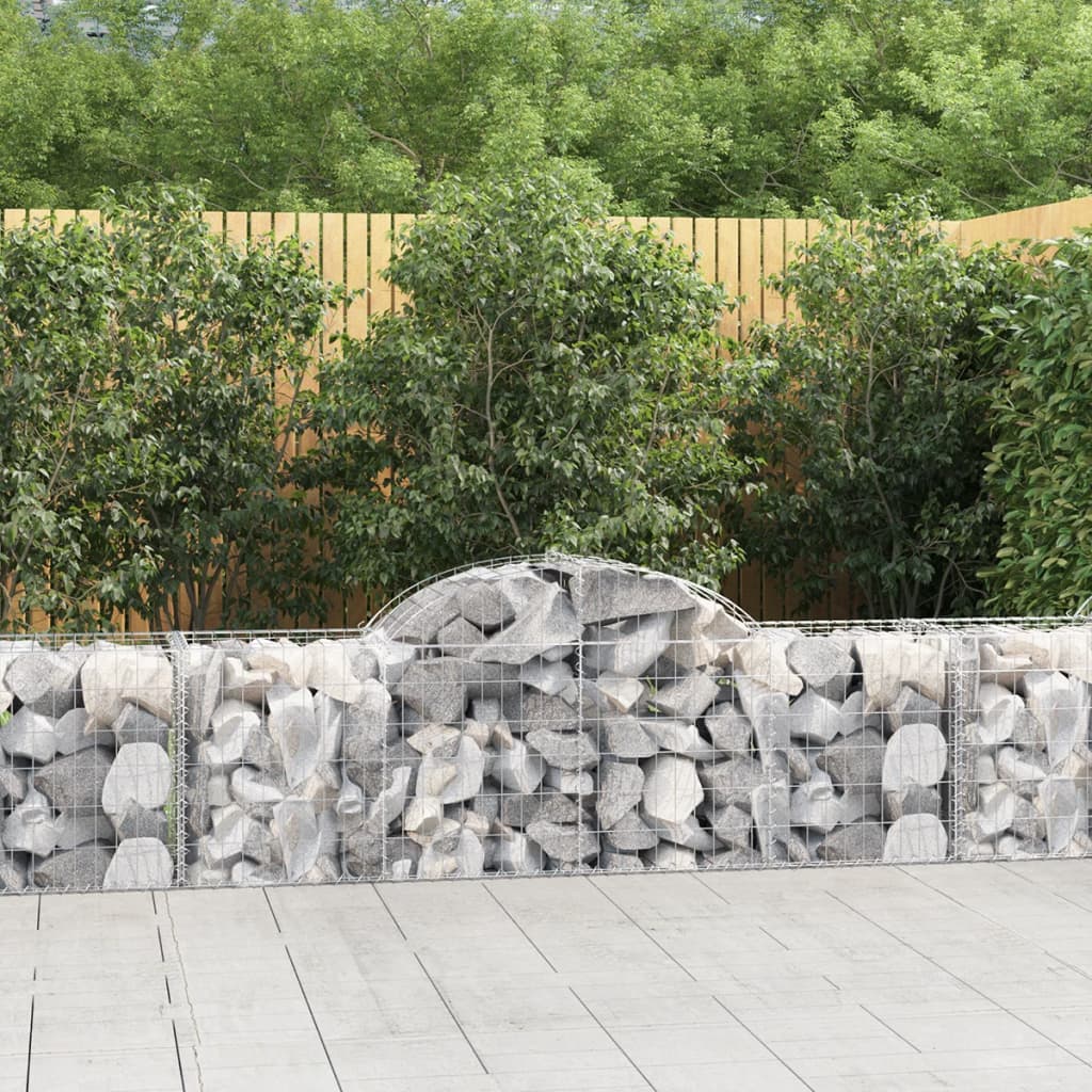 vidaXL Arched Gabion Baskets 3 pcs 78.7x19.7x23.631.5 Galvanized Iron