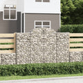 vidaXL Arched Gabion Baskets 2 pcs 78.7x19.7x55.1/63 Galvanized Iron