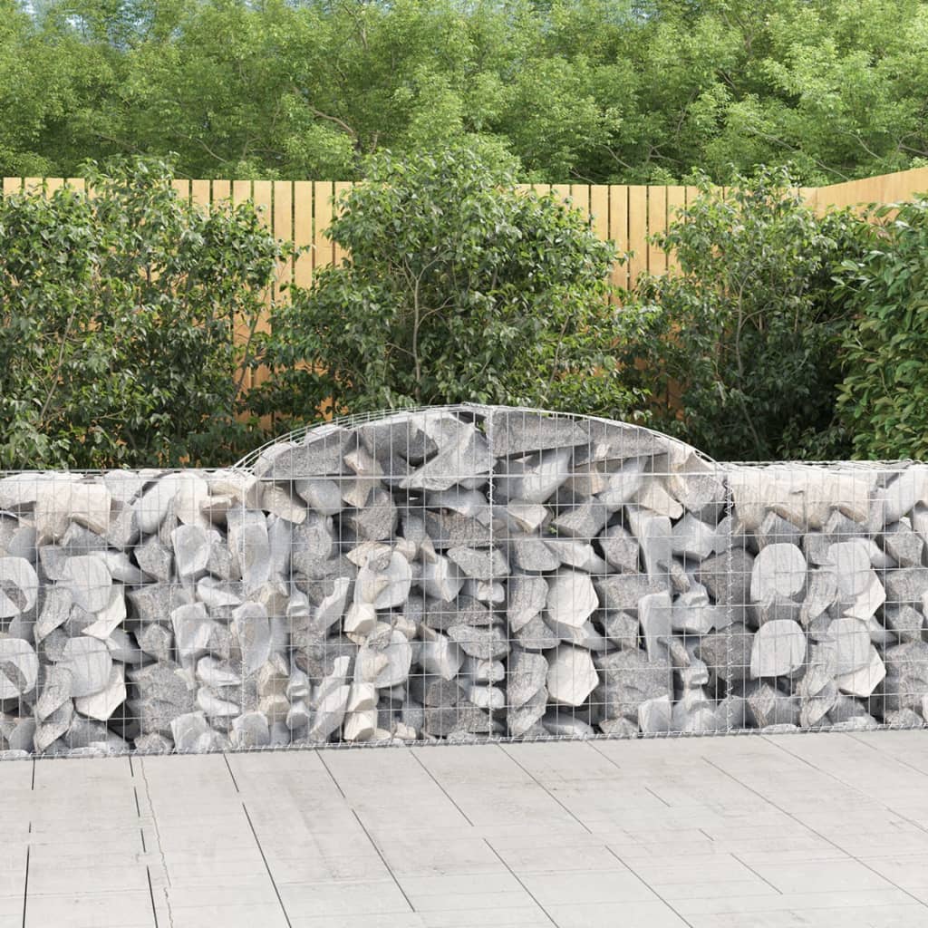 vidaXL Arched Gabion Baskets 3 pcs 118.1x19.7x31.539.4 Galvanized Iron