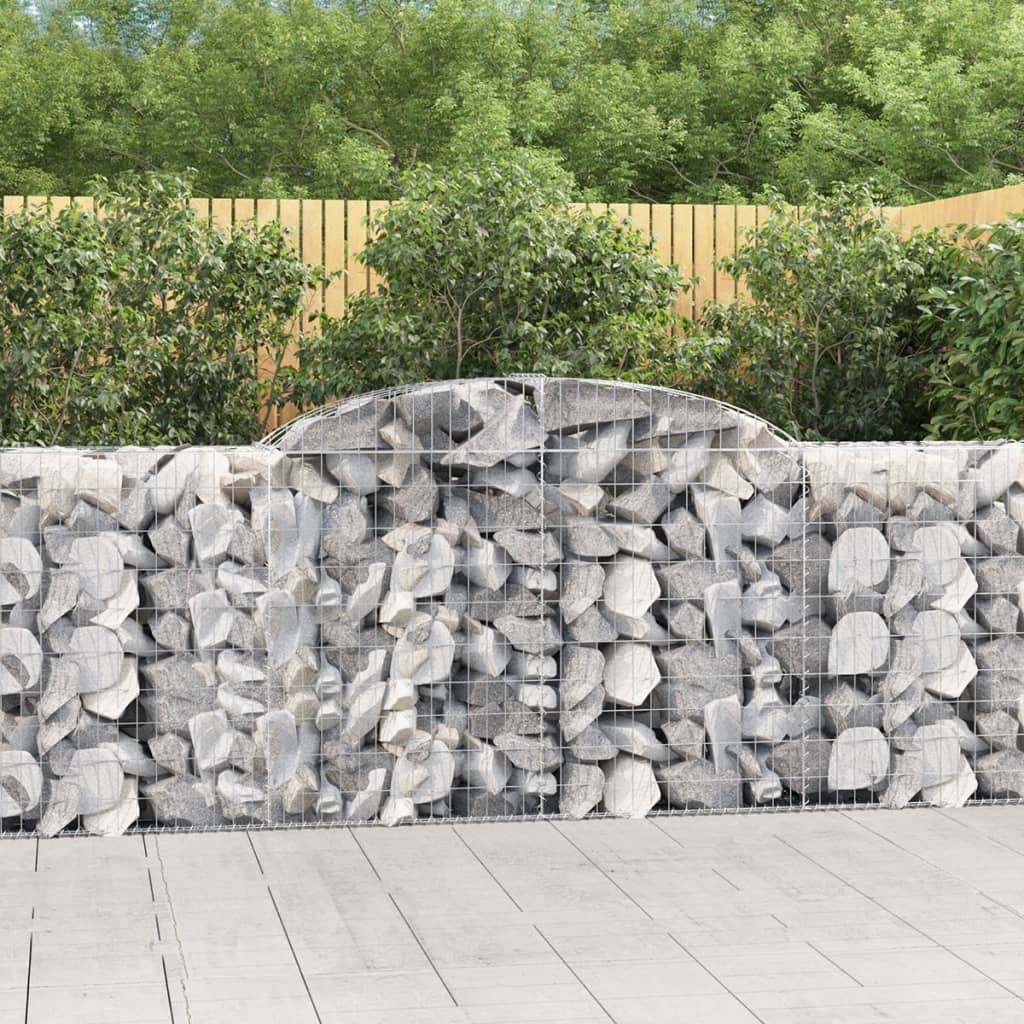 vidaXL Arched Gabion Baskets 3 pcs 118.1x19.7x39.447.2 Galvanized Iron