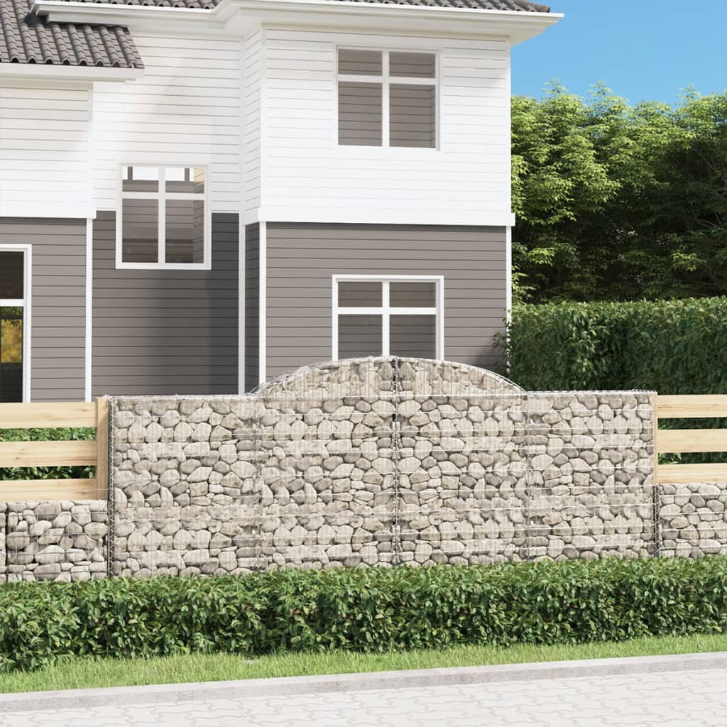 vidaXL Arched Gabion Baskets 2 pcs 118.1x19.7x47.255.1 Galvanized Iron