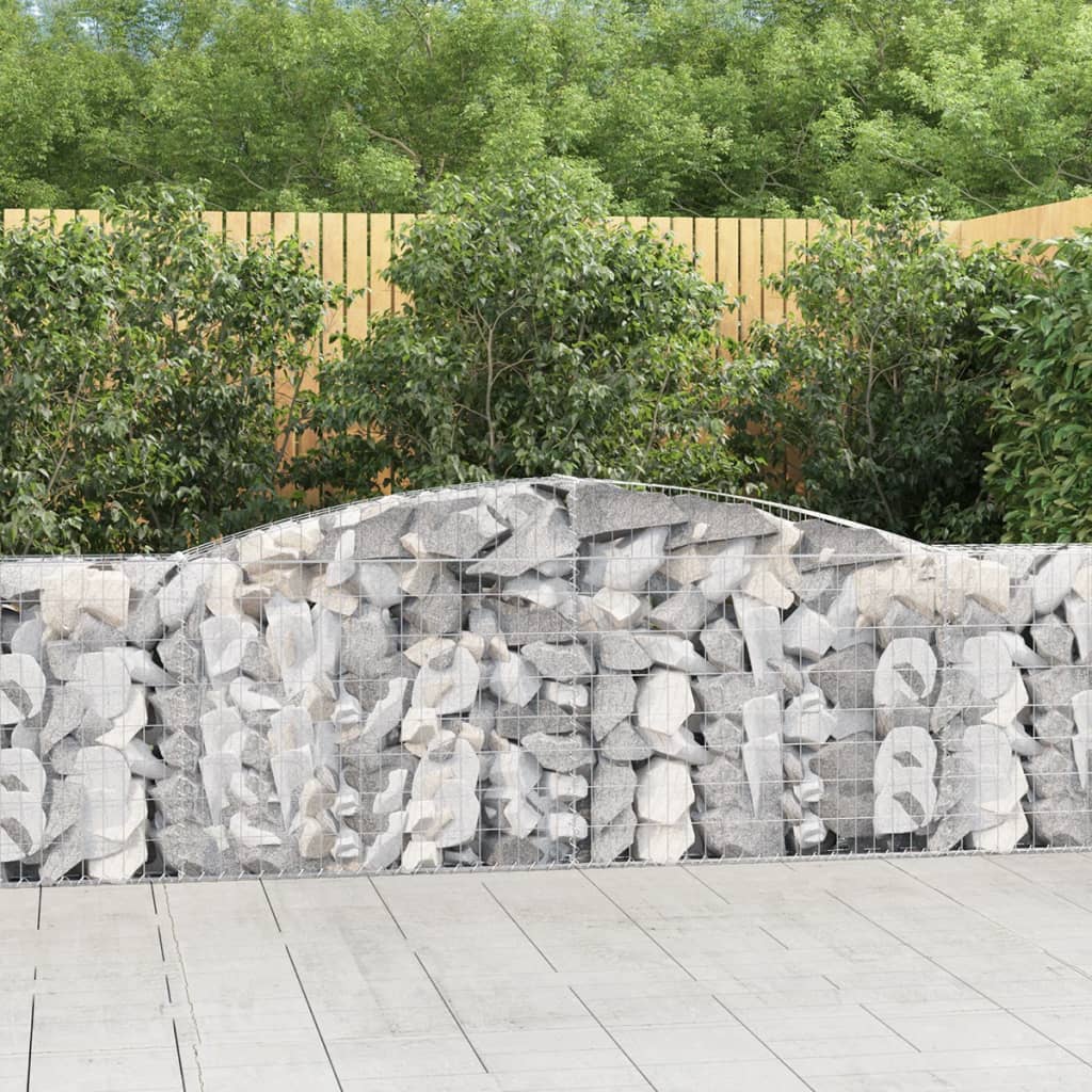 vidaXL Arched Gabion Baskets 2 pcs 157.5x11.8x31.539.4 Galvanized Iron