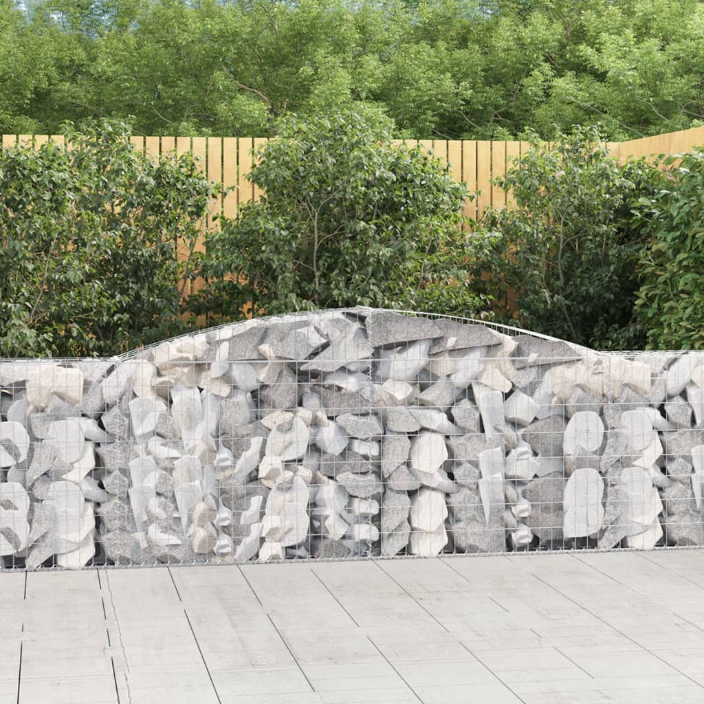 vidaXL Arched Gabion Baskets 2 pcs 157.5x11.8x39.447.2 Galvanized Iron