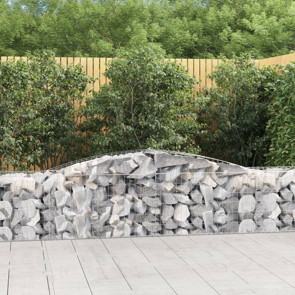 vidaXL Arched Gabion Baskets 2 pcs 400x50x60/80 cm Galvanised Iron