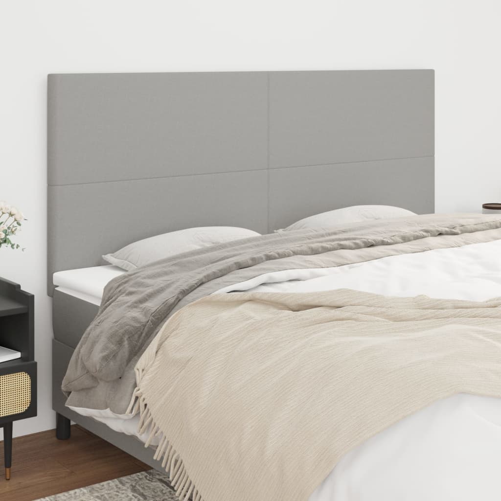 vidaXL Headboards 4 pcs Light Gray 31.5x2x30.734.6 Fabric
