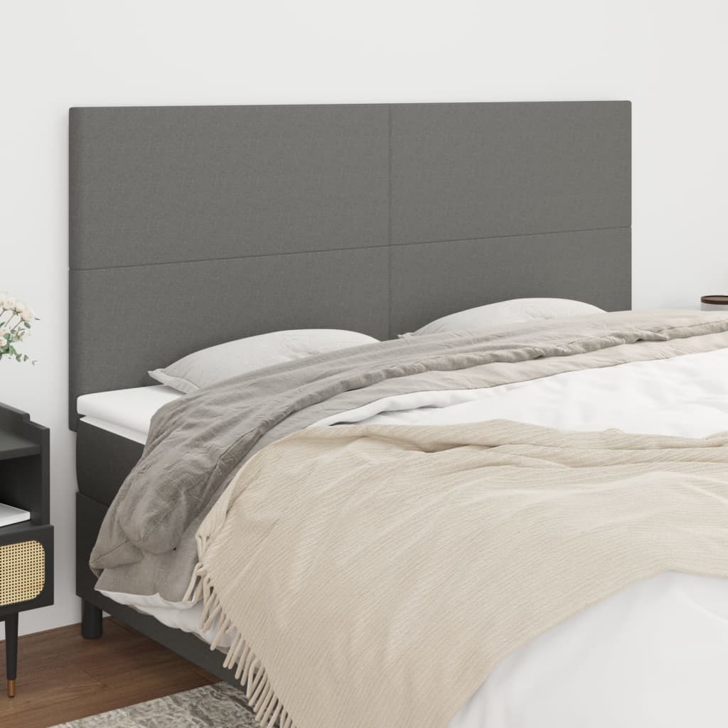 vidaXL Headboards 4 pcs Dark Gray 31.5x2x30.734.6 Fabric